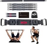 INNSTAR Portable Home Gym Set with Workout Bar, Bench Press Set, Squat Resistance Band, Door Anchor and More-Full Body Workout Equipment to Build Muscle and Shape Body(Black-200lbs)
