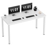 Need Office Computer Desk 54 Inches Modern Simple Heavy Duty Working Study Table,PC Writing Table,Home Office Writing Desk Perfect for Training/Card/Meeting White&White AC3WW(138 * 60)