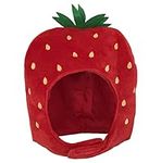 PURFANREE Women Cute Red Plush Strawberry Hat Headband Cap Photo Props Funny Props Soft Novelty Dress Up Party Events Costume