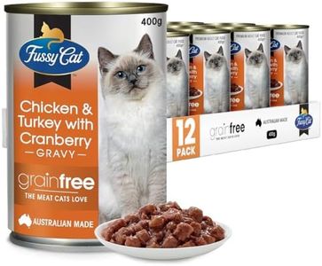Fussy Cat Grain Free Wet Cat Food, Chicken and Turkey with Cranberry 12x400g - Real Premium Australian Meat, Complete, Balanced Nutrition for Adult Cats, Free from Artificial Flavours