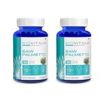 Biovitalia Organics Saw Palmetto Extract Capsules 1000mg | Dietary Supplement for Hair Growth | Supports Prostate Health & Urinary Function | Good & Natural Support - 60 Veg Capsules (Pack of 2)