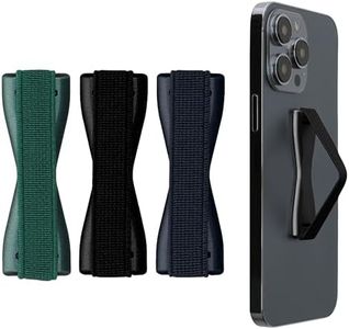 kwmobile Supporto Dita Cellulare - Set 3X Fasce Elastiche Sostegno Antiscivolo Antiurto Telefonino Supporto Universale - Finger Holder Phone Blu Metallico Glitter/Petrolio Metallizzato/Nero