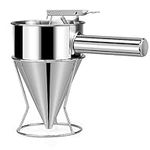 1.2L Stainless Steel Pancake Batter Dispenser with Stand, Octopus Balls Funnel Tool Funnel Cake Dispenser Waffle Batter Dispenser Kitchen Funnel Baking Tool for Cupcake Waffles Muffin Mix Crepes