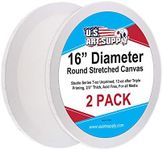 U.S. Art Supply 16 Inch Diameter Round 12 Ounce Primed Gesso Professional Quality Acid-Free Stretched Canvas (Pack of 2)