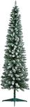 BPIL Snowy Flocked Pencil Slim Artificial Christmas Xmas 5FT/6FT/7FT Tree Slim Beautiful Decoration Snow Tipped Pencil Christmas Tree (6FT-180CM)