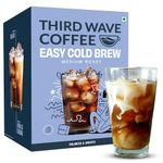 THIRD WAVE COFFEE ROASTERS Easy Cold Brew Coffee | Medium Roast | 5 Bags Makes 15 Cups | Instant Brew | No Equipment Needed | 100% Arabica Coffee | Sourced Directly From Farms, Pack Of 1, 290 Gram
