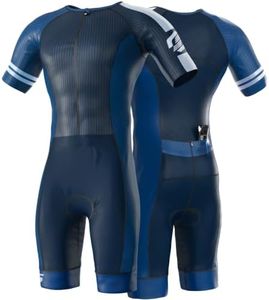 SLS3 Triathlon Suits Mens Elite Aero Tri Suit Men - Trisuit Triathlon - Full Zip, Aero Sleeves, Internal and Rear Pockets (Onyx, Small)