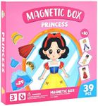 DJYILUF Magnetic Dress-Up Princess Dolls Set - 10 Scenes with 39 Magnetic Pieces, Educational Pretend Play & Preschool Toys for Kids 3 4 5 6, Creative Travel & Birthday Gift for Girls