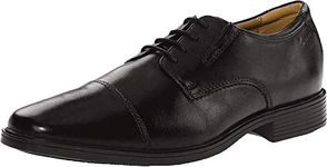 Clarks Men's Tilden Cap Oxford Flat, Black Black Leather, 8.5 UK Wide