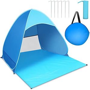 JOPHEK Tenda da Spiaggia, Tenda da Campeggio Spiaggia Pop-up, UPF 50+Tenda Portatile per 1-3 Persone, per Vacanza in Spiaggia Campeggio Viaggi - Blue(165 * 150 * 110) cm