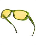 FIMILU Women Oversized Night-Vision Glasses Anti-Glare Yellow Night-Driving Glasses for Rainy/Fog/Nighttime Safe