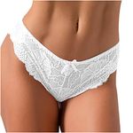 Lace Panties for Women,Knickers Size 12,Underpants,Panties,Sexy Underwear,Briefs,Ladies Full Brief,Low Rise Knickers,Thin Knickers White Size 6