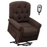 Giantex Power Lift Chair Electric Recliner for Elderly, Adjustable Backrest Footrest, Heavy Duty Motorized Living Room Chair Sofa with Side Pocket, Remote Control, Power Lift Recliner (Brown)