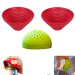 Jar Openers, Multi-Purpose Reusable Rubber Gripper Jar Opener for Seniors With Weak Hands Gripper Rubber Jar, Multi-Purpose Bottle Lid Openers Fit for Most Bottles… (2Red + 1Green)