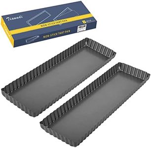 Tiawudi 2 Pack Rectangular Tart Pan, Non-Stick Quiche Pan with Loose Bottom, the Fluted Edges on Your Tarts and Quiches,13 7/8 Inch