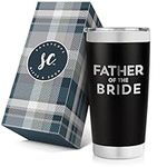 Father of The Bride Stainless Steel Vacuum Insulated Tumbler Cup with Lid and Straw - Gift for Dad, Bride, Bridal Shower, Wedding, Engagement Party - Travel Tumbler Bride's Dad Gift -