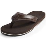 Mens Flip Flops Adults Thong Sandals for Beach/Pool with Comfy Arch Support Open Toe Summer Shoes Chocolate Brown UK6