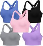 Evercute Adjustable Sports Bras for Women Racerback High Support Bras Set Padded Workout Bras Seamless Yoga Athletic Bras