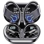 Wireless Earbuds Bluetooth Headphones 120H Playtime Stereo Ear Buds Bluetooth 5.3 Dual Power Display Sports Headphones with Earhooks IPX7 Waterproof Earbuds with ENC Mic Over-Ear Earphones for Running