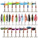 Fishing Lures Set Spinners Baits Spoons Lures Crankbaits Bass Lures Trout Lures Hard Metal Fishing Baits Colorful Fishing Lures for Bass Pike Trout Salmon Walleye Perch