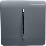 Trendi 1 Gang 2 Way 10 Amp Rocker Chrome Light Switch Glossy Warm Grey