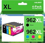 962XL Ink Cartridges Combo Pack (4-Pack, Black/Cyan/Magenta/Yellow) MILEKO- Compatible 962XL 962 Ink Cartridges Replacement for HP OfficeJet Pro 9010 9012 9015 9018 9020 9025 9014 9016 9022 Printer