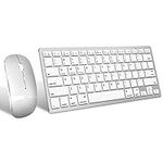 Wireless Bluetooth Keyboard and Mouse Set, Portable Slim Silent Rechargeable Cordless Keyboard and Mouse Combo Compatible with iPad/Mac/Macbook/Android/Windows/PC/Computer