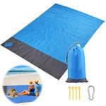 VPB Beach Blanket Beach Mat,Picnic Blanket Waterproof,Large 200x 145cm Washable Sand Proof Picnic Blanket for Beach,lawn,Camping,Hiking,Picnic With Carrying Handle