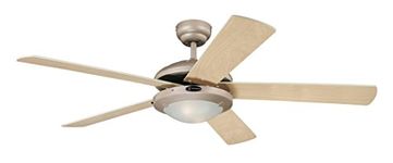 Westinghouse Ceiling fan Comet 78182-132 cm, E14, 40 W, coated in Titanium with Blades Reversible Light Maple/White