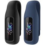 EEweca 2-Pack Clip for Fitbit Luxe, Clip Holder Compatible with Fitbit Luxe, Black + Midnight Blue