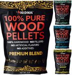 Kona Best Wood Smoking Pellets - Grilling Smoker Tube Pellets Variety Pack - 100% Hickory, Kona Premium Blend, 100% Oak, Kona Signature Sweetwood Blend - 2 Pound Bags