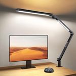 BeaNet Sky LED Desk Lamp with Remote Control - Three Light Sources・24W・Ajustable Atmosphere Lighting - Flexible Swing Arm, 4 Color Modes & 4 Brightness, Architect Desk Lamp with Clamp for Home Office