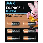 Duracell Ultra Alkaline AA Batteries, Pack of 6