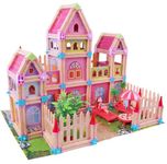 Toyshine 234 Pcs DIY Dollhouse Set Blocks with 4 Dolls Play House Learning Toy for Girl Ages 5+ Birthday Gift Develops Thinking Skills Creative Play