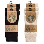 6X Classic Organic Cotton Dress Socks, Men & Women, Soft, Comfortable Calf, Organic Cotton, Basic, Hand Linked, Seamless (CA/US, 9.5-12.5, Black+Beige)