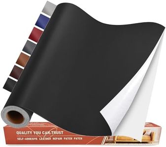 Yikda Self Adhesive Leather Repair Patch Kit, 17 in x 79 in Large Vinyl Leather Repair Tape for Furniture, Car Seat, Couch, Sofa, Chair Smooth Black