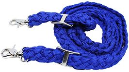 PRORIDER Roping Knotted Horse Tack Western Barrel Reins Nylon Braided Blue 60720