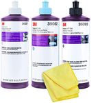 Kangaroobands 3M Perfect It Buffing and Polishing Kit | 36057 39062 36093 3M Pint Rubbing Compound, Machine Polish, Ultrafine Polish | Buffing Compound, Car Polishing Kit | with Microfiber Cloth