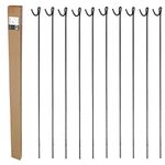 True Products 10 Pack Steel Fencing Pins 1.25m High with Shepherds Crook Head for Temporary Barrier Fencing and Garden Netting