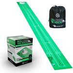 EyeLine Golf Roll The Rock Putting Mat - Have Fun Perfecting Stroke, Alignment, Speed Control, Visualization, Consistency - Outdoor-Indoor-Compact - Rolls Out Flat and Smooth - Built in Training Lines