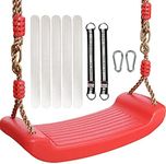 Kids Swing with Anti-Slip Strip,Swings for Kids Outdoor Play Equipment,Red Plastic Swing Set Accessorieskids Rope Height Adjustable