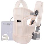 Bebamour Baby Carrier Front and Back Baby Carrier with 2 Shoulder Bibs, Beige