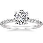 EAMTI 1.25 Carat Round 925 Sterling Silver CZ Engagement Wedding Band for Women Eternity Stackable Ring Size 7(Silver)