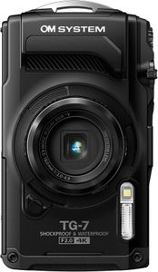 OM SYSTEM Tough TG-7 Waterproof Digital Camera, 12MP, 4K, Black