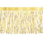 sourcing map 5 Yard 6 Inch Sequins Fringe Trim, Sequins Lace Sparkling Fringe Trim Tassel Ribbon for DIY Latin Dance Dress Clothing Sewing Craft Decor (Gold)