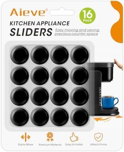 Aieve Black Appliance Slider, 16 Pcs Self Adhesive Appliances Sliders Countertop Caster Wheels, Kitchen Essentials Organization Home Must Have Gadgets