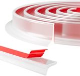 Duzzy Shower Threshold Water Dam Guard, Silicone Rubber Shower Door Bootom Seal Strip for Walk in Shower (39 Inch, Clear)