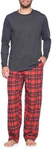 Ashford & Brooks Men’s Long-Sleeve Top Flannel Pants Pajama Sleepwear Set - Red Stewart - 2X-Large