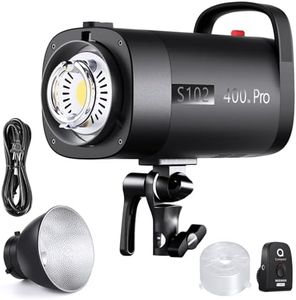 NEEWER S102-400W PRO Strobe Flash Light with 2.4G Trigger, 400Ws GN62 5600K with 30W LED Modeling Lamp Bowens Mount Reflector S1/S2 Mode Silent Fan for Portrait Product Photography, QPRO Supported