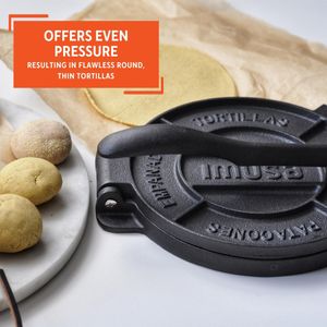 IMUSA 8-Inch Cast Iron Tortilla Press – Homemade Flatbread Maker